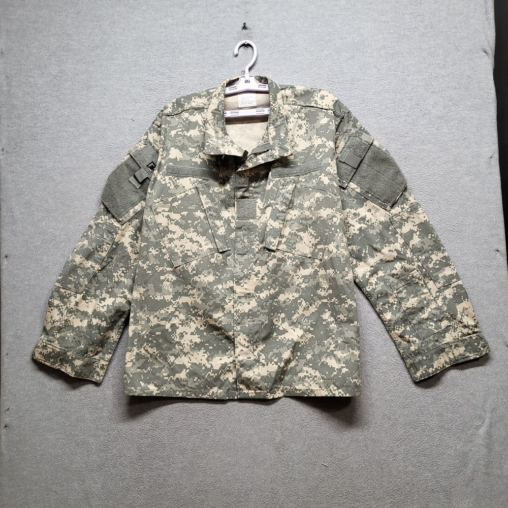US Army Men Jacket Large Green Digital‎ Camo ACU Combat Ripstop